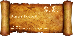 Ulman Rudolf névjegykártya